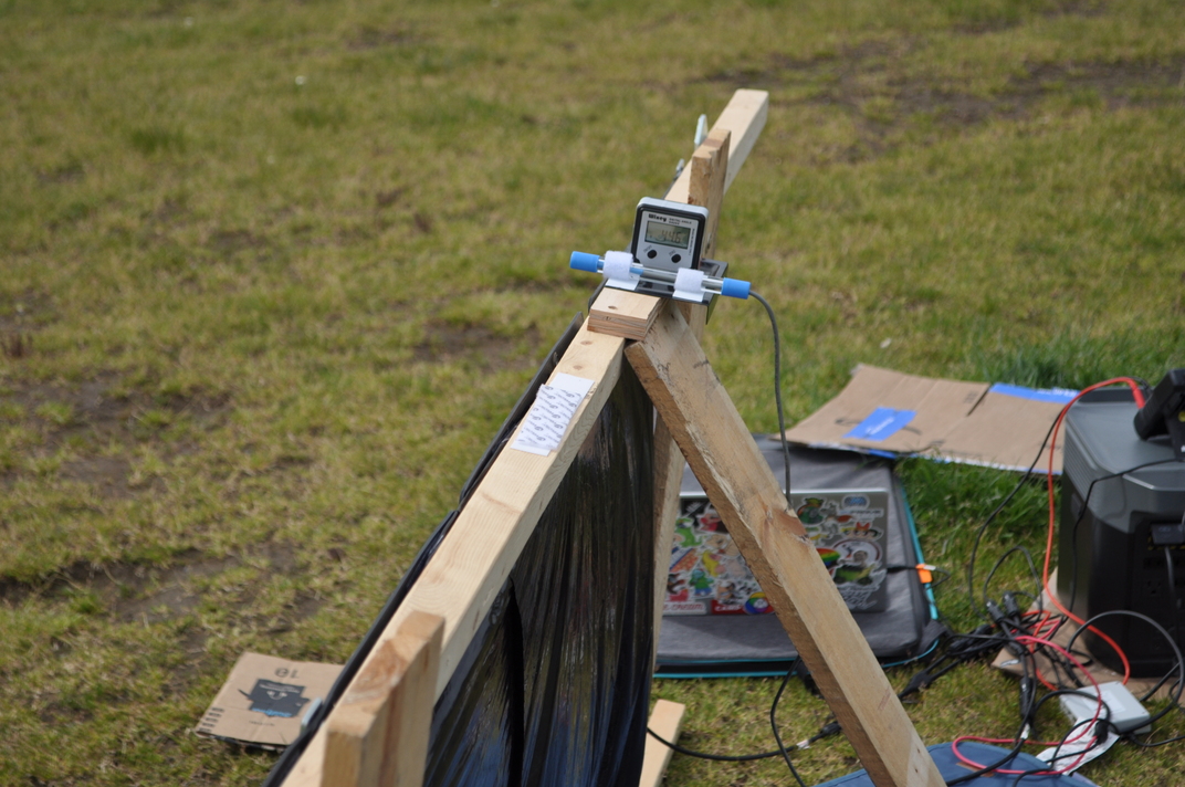 Custom wooden frame with Wixey angle gauge on rail